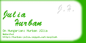 julia hurban business card